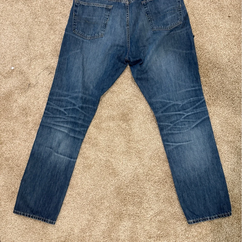 Polo Ralph Lauren Varick Jeans 36x32 CC Varsity Patch Embroidered Slim Straight